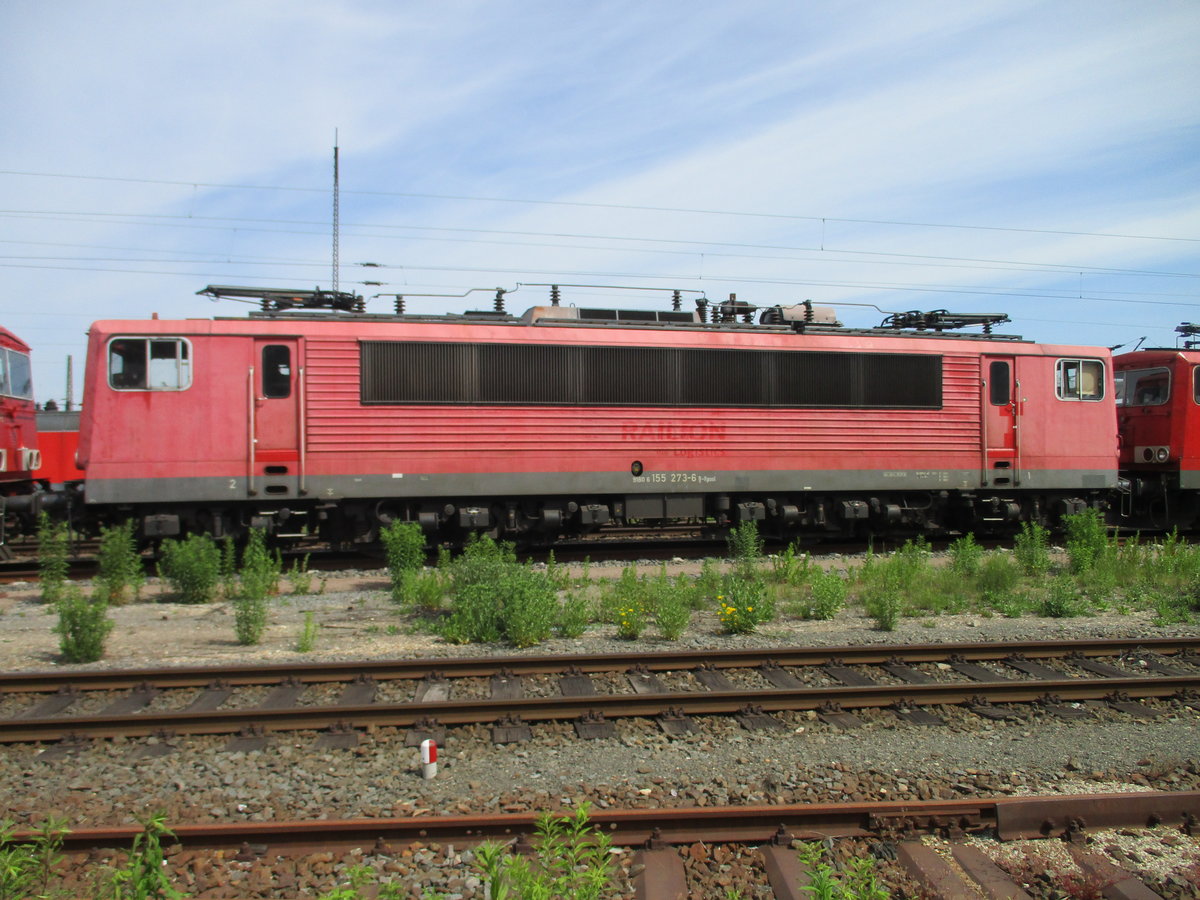 155 273,mit der höhsten Ordnungsnummer,steht im Bw Leipzig Engelsdorf.Aufnahme vom 03.Juni 2020.