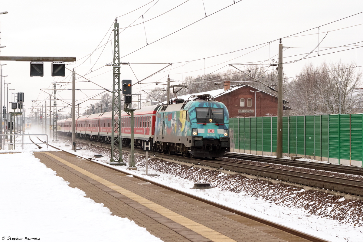 182 013  BUGA 2015 In der Havelregion  mit dem IRE  Berlin-Hamburg-Express  (IRE 4275) von Hamburg Hbf nach Berlin Ostbahnhof in Rathenow. 17.01.2016