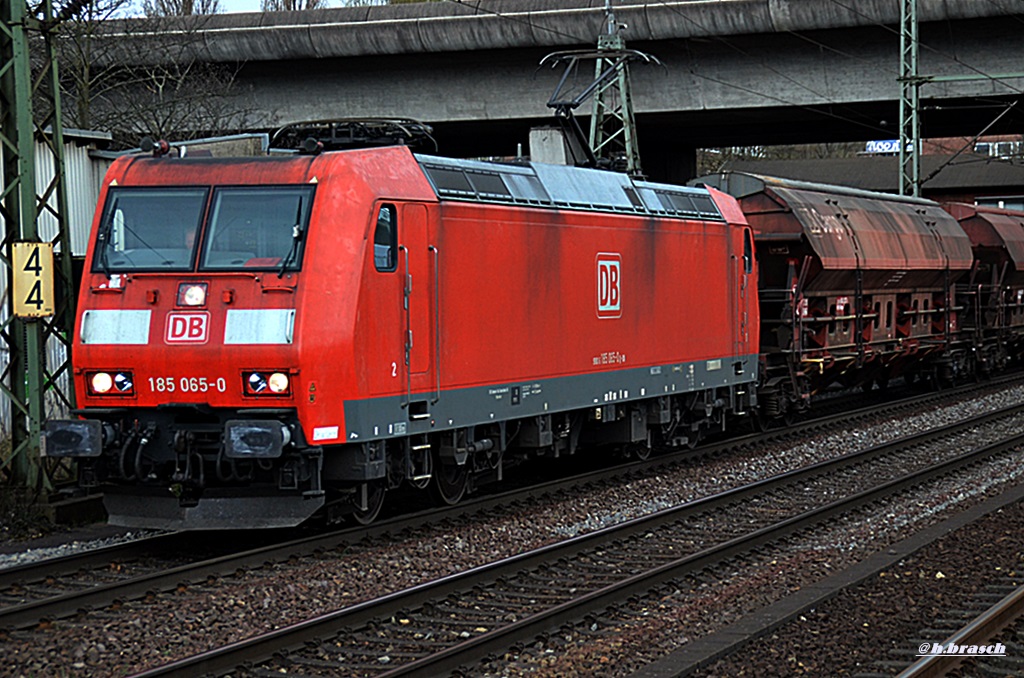 185 065-0 fuhr mit einen ganzzug durch hh-harburg,11.04.15