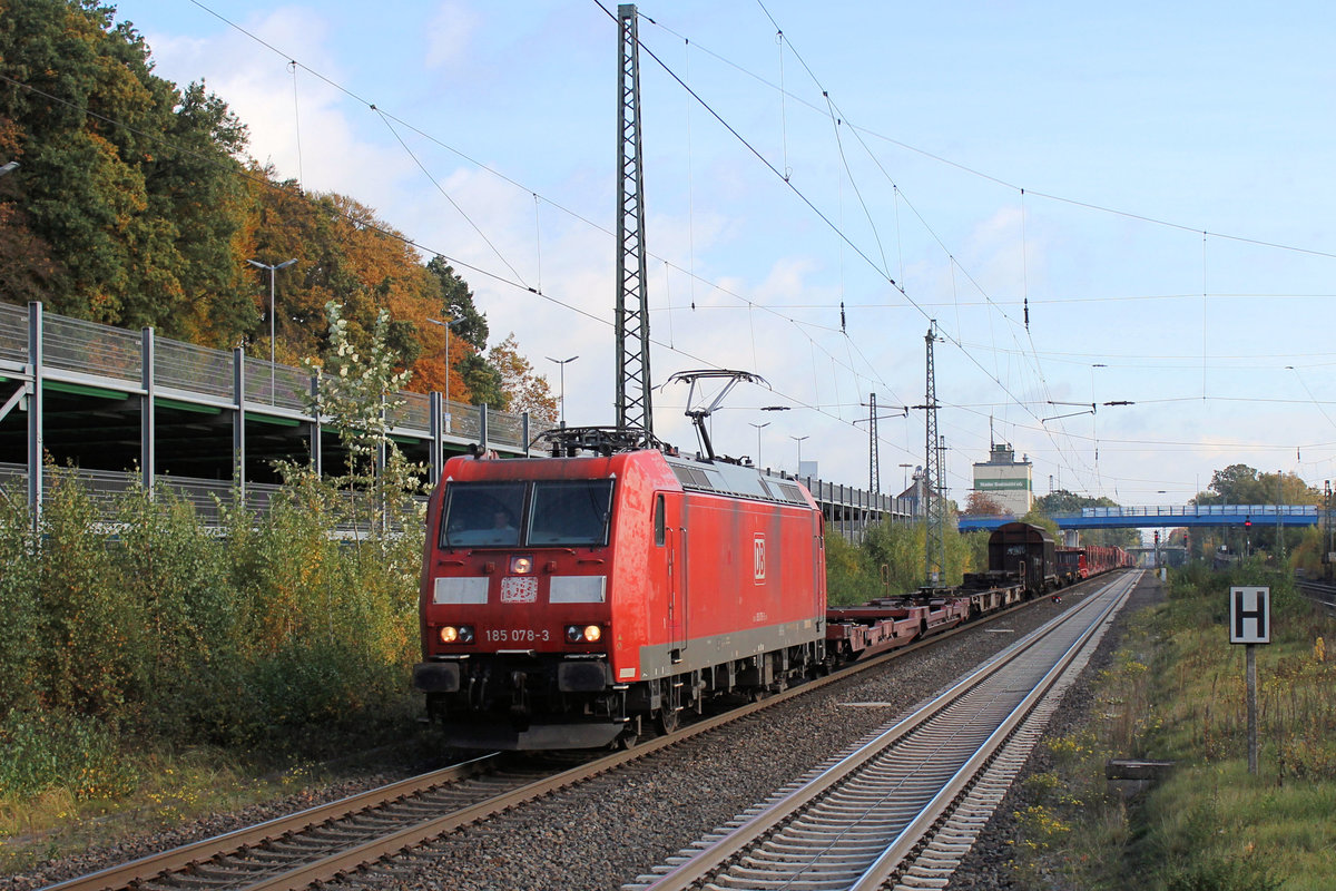 185 078-3 mit einen  Gemischten  am Haken. Tostedt, 24.10.2020