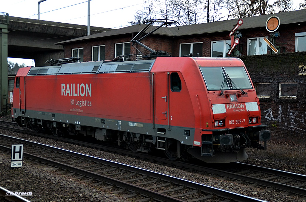 185 302-7 fuhr solo durch hh-harburg,03.03.15