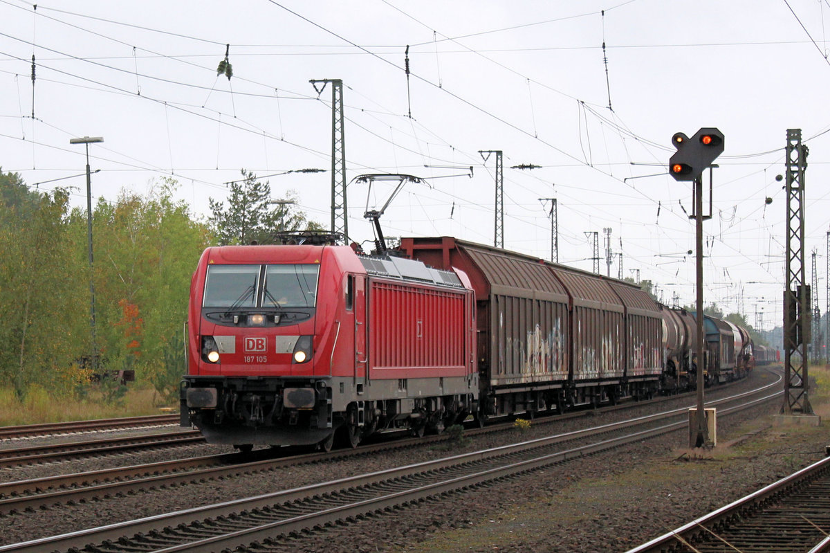 187 105-2 auf den Weg nach Maschen. Buchholz (Nordheide), 07.10.2020