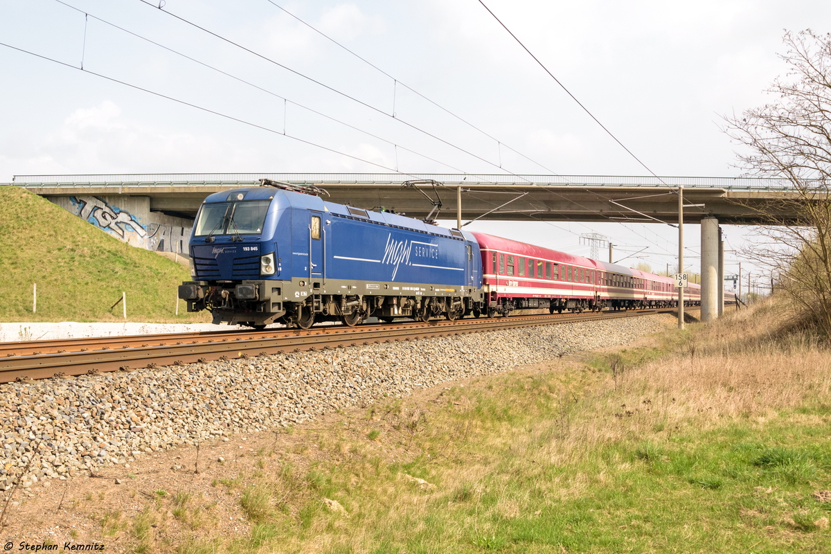 193 845-5 mgw Service GmbH & Co. KG mit einem Sonderzug von Berlin nach Rosbach in Nennhausen. 02.04.2017