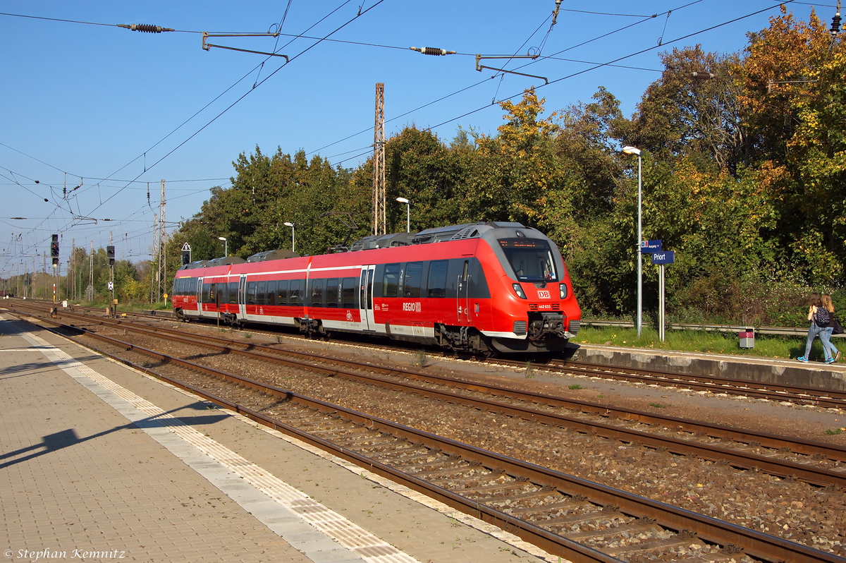 442 633-4 als RB21 (RB 18670) von Potsdam Hbf nach Wustermark, bei der Ausfahrt aus Priort. 04.10.2014