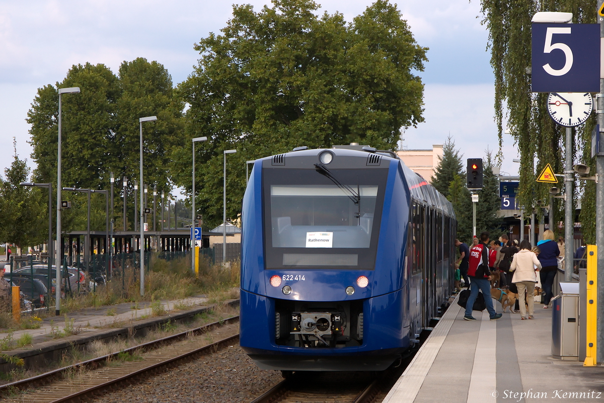 622 414-0 vlexx GmbH als RB51  ODEG  (RB 68873) von Rathenow nach Brandenburg Hbf, hatte den Endbahnhof nun erreicht. 26.08.2014 