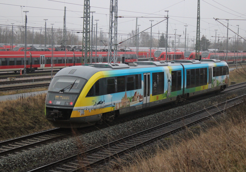 642 040 als RB 11(Wismar-Tessin)kurz hinter Rostock Hbf.07.01.2023