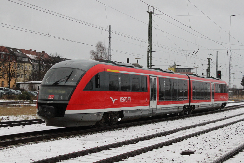 642 553 abgestellt im Rostocker Hbf.08.01.2016