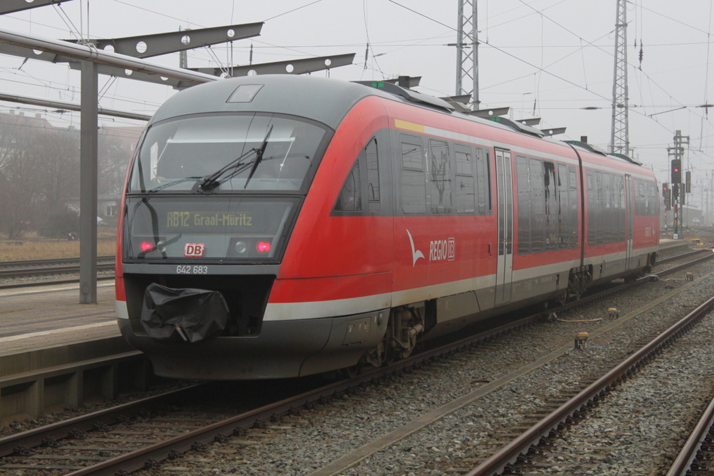 642 683-6 als RB12(RB 13234)von Graal-Müritz nach Rostock Hbf bei der Einfahrt im Rostocker Hbf.04.02.2017