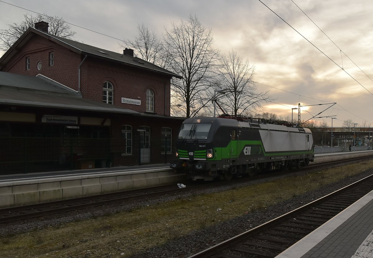 Abendbild aus Korschenbroich der ELL 193 271 gen Neuss fahrend. 14.3.2017