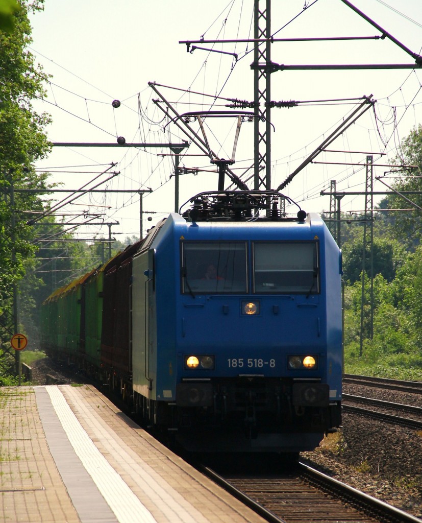 AlphaTrains/TXL 185 518-8 mit dem über 600 min verspäteten DGS 95220 aus Lehrte auf dem Weg nach Padborg/DK. 22.05.2014