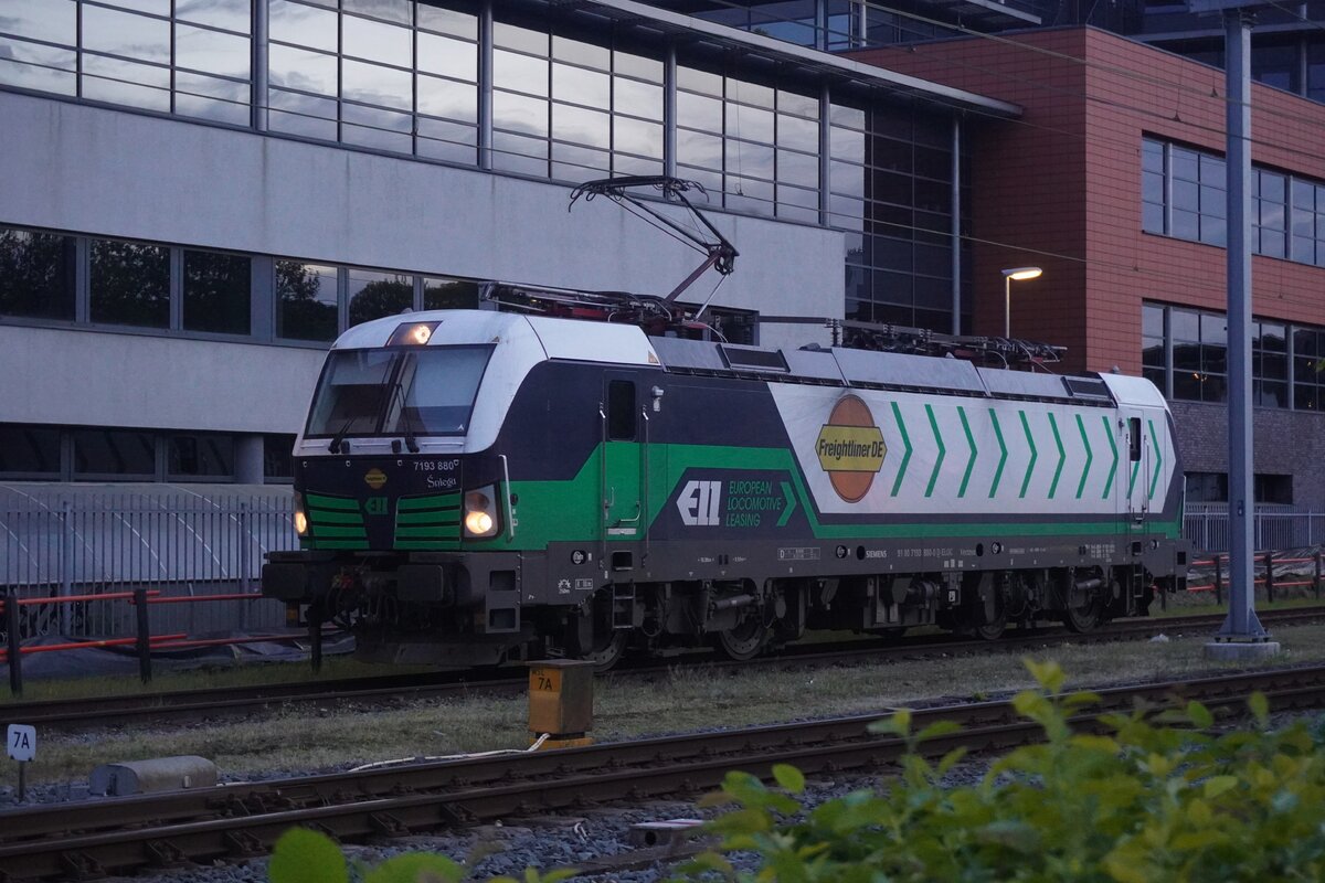 Am 27 April 2026 um 21;03 wurde in Oss Freightliner 193 880 'Sniegu' beim Umfahren fotografiert.