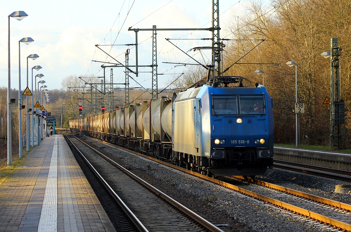 ATLD/CFL Cargo 185 518-8 mit Zement-Express in Schleswig 08.03.2016