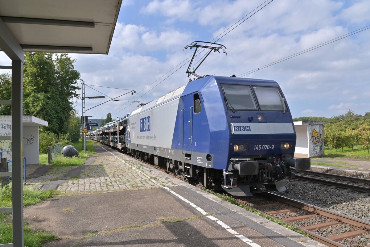 Audizug in Gerlachsheim von der RHB 145 070 gen Würzburg  unterwegs. 27.9.2023 