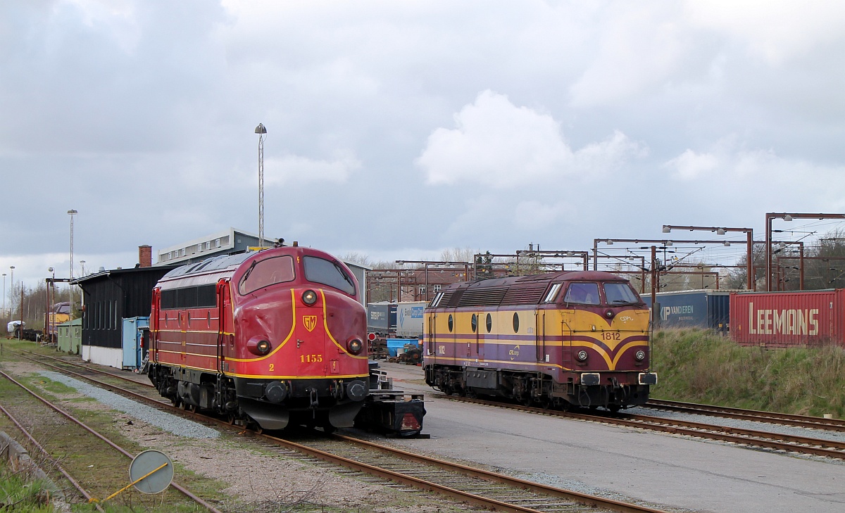 Auf geht's...AMR MY 1155 dieselt langsam zu ihrem Bauzug. Pattburg/Padborg/DK 13.04.2017(mit freundl. Unterstützung durch Herrn Schikorr) 