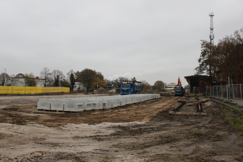 Baustelle in Warnemünde am Bahnhof.15.11.2019