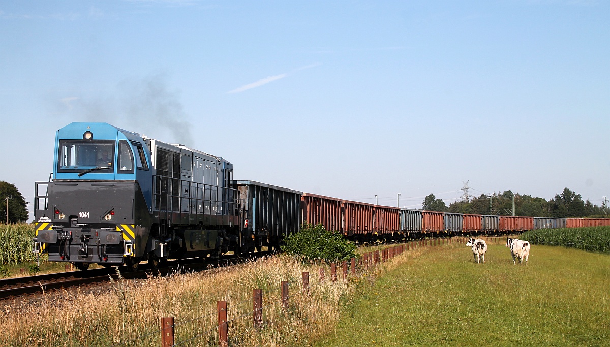 BELog/ATLD 273 013-3 mit leerem Dngermittel-Zug B Jyderupweg/Jbek 07.08.2020