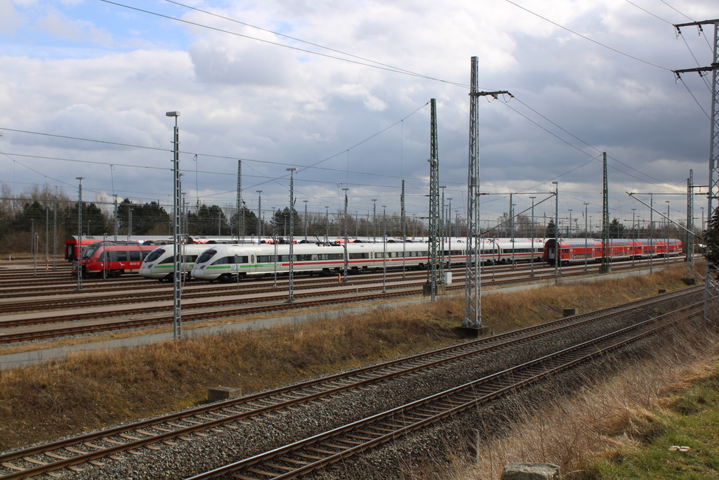 Blick auf die Abstellanlage im Rostocker Hbf.12.03.2021