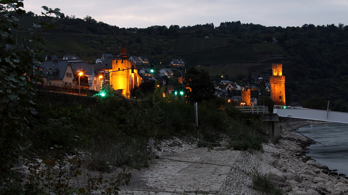 Blick auf die alten Stadttürme in Oberwesel (das Bild wurde nicht bearbeitet). 16.09.2021 