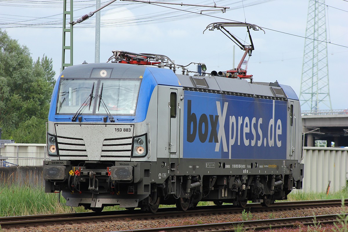 boxXpress 193 883-6 festgehalten am 23.07.2015 in HH-Waltershof/Altenwerder.