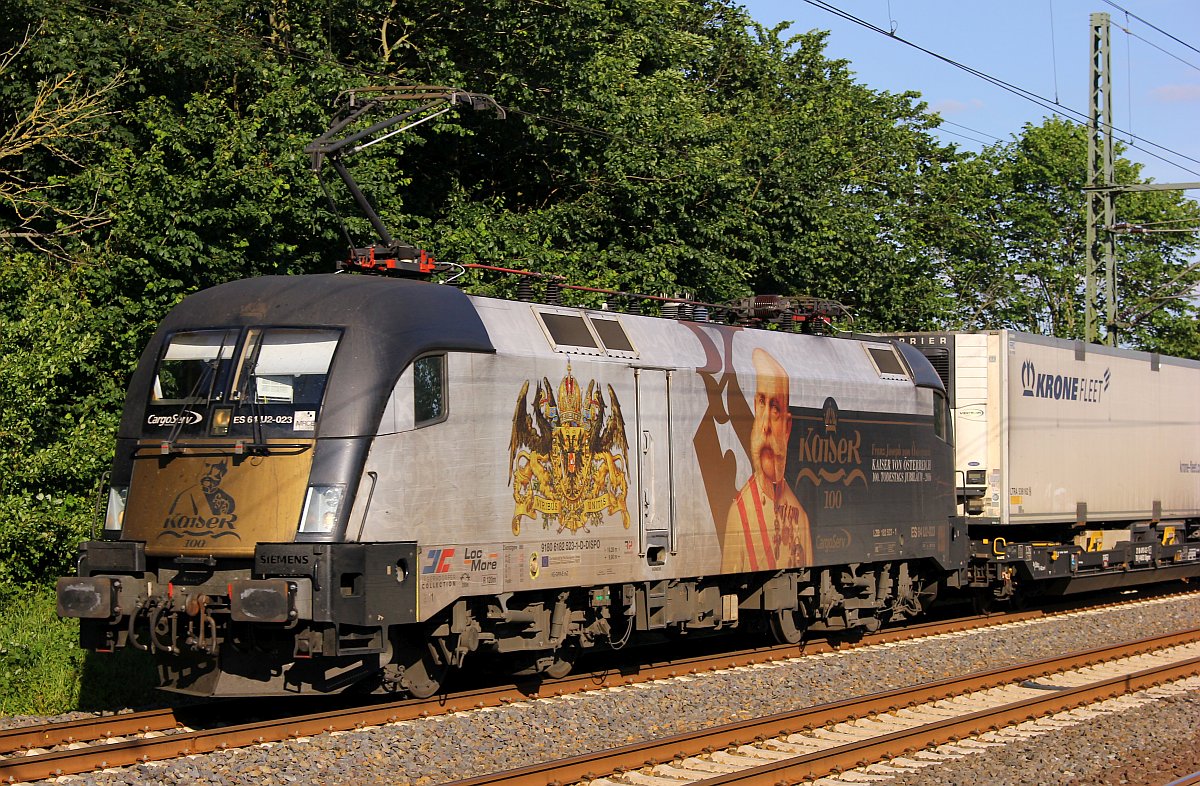 CargoServ/MRCE 182 523-1 i.E für TXL in Großaufnahme. Schleswig 09.07.2017 