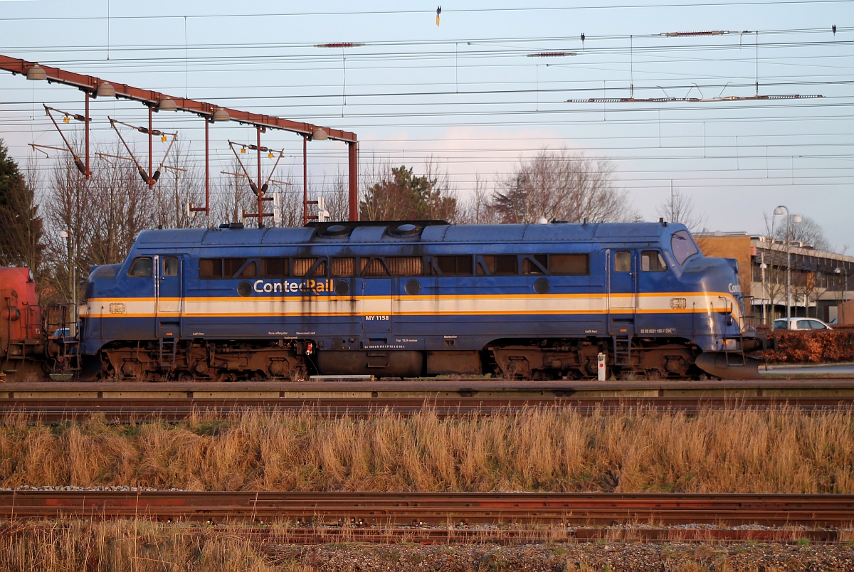 Contec Litra MY 1158(92 86 0021 158-7 DK-) abgestellt im Bhf Padborg/DK am 12.01.2017