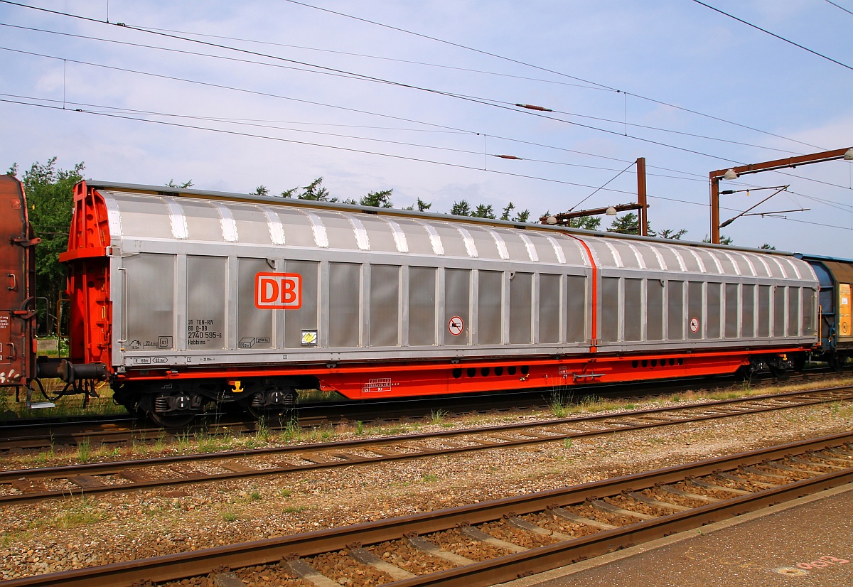 D-DB 31 80 2740 595-6, Gattung Habbiins 352, Schiebewandwagen mit vier Radstzen, ohne Trennwandsystem. Pattburg 11.06.2014