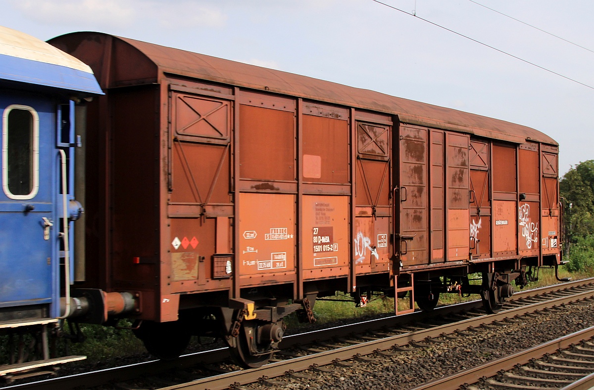 D-NESA 27 80 1501 015-2, Gattung Gbs255, gedeckter Gterwagen als Gertewagen. Andsernach-Namedy 13.09.2021