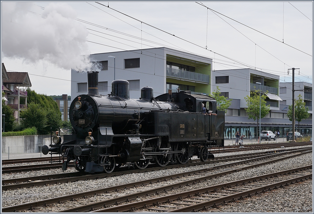 Dampftage Lyss 2018: die Eb 3/5 3/5 5810 der Dampfbahn Bern DBB.
11. August 2018