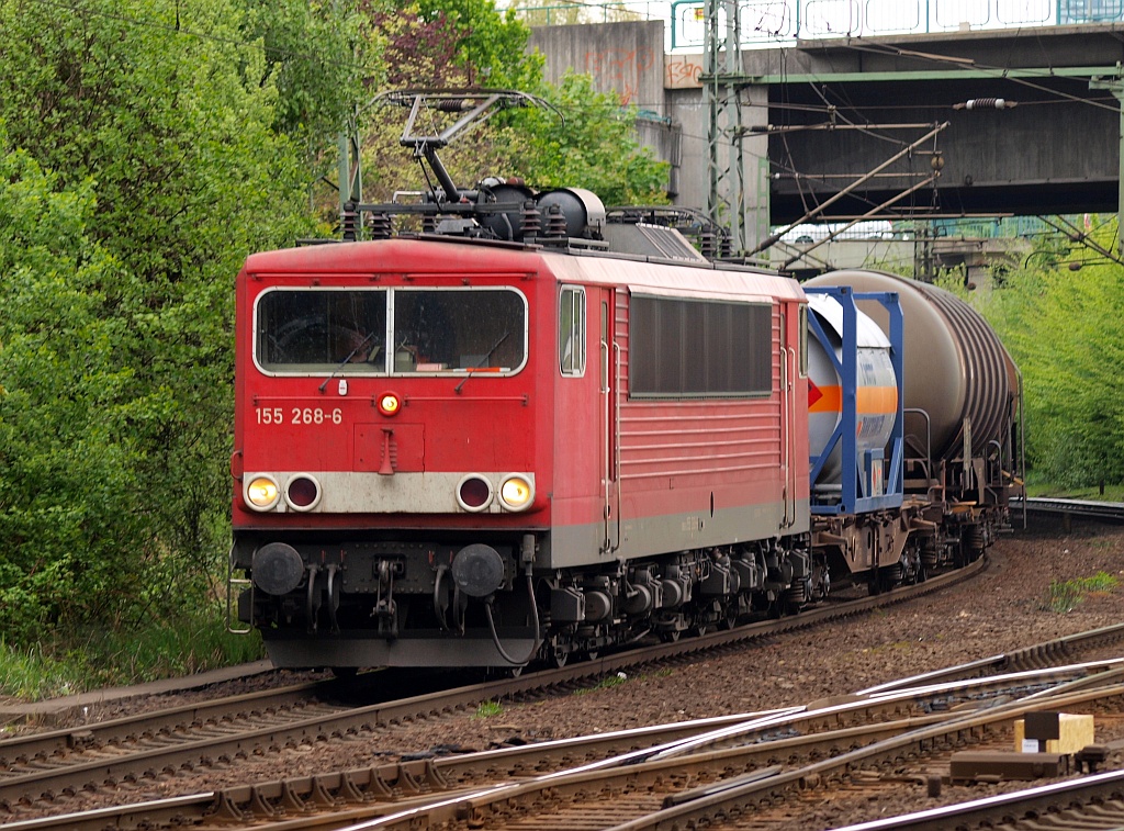 DB 155 268-6 mit Gz aufgenommen in HH-Harburg. 05.06.2010