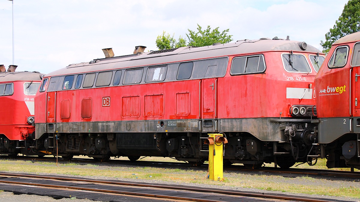 DB 218 421-6, REV/MMF/14.04.16, Verl/ANB/08.04.23, Bw Niebll 13.07.2022