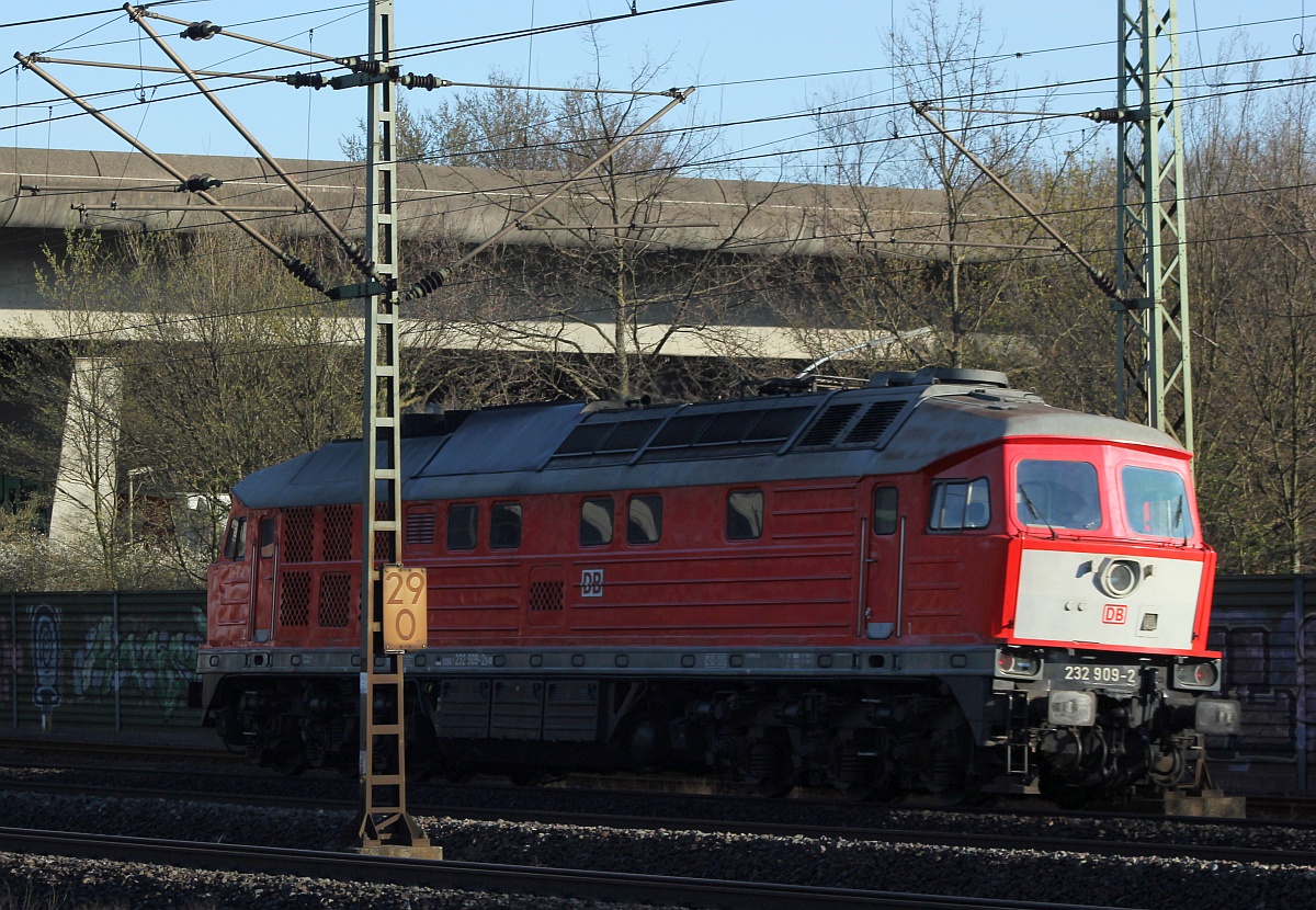 DB 232 909-2(ex 132 657-8/232 657-7/234 657-5, BCS X/13.03.15, Verl/AM9/12.03.21). HH-Harburg 03.04.2021