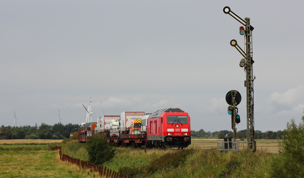 DB 245 022 mit SyltShuttle nach Niebüll. Lehnshallig 26.08.2017