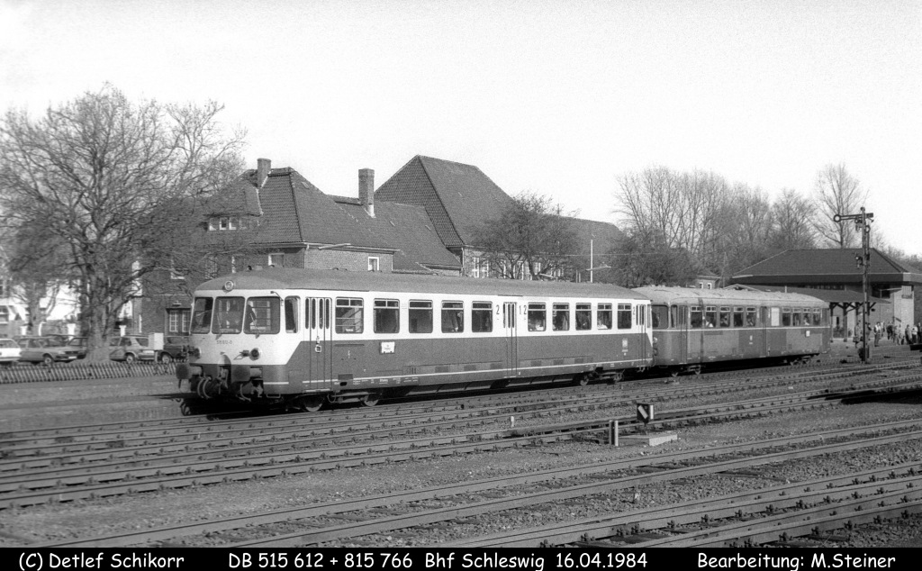 DB 515 612 + 815 766, Bhf Schleswig, 16.04.1984(DigiScan 047)