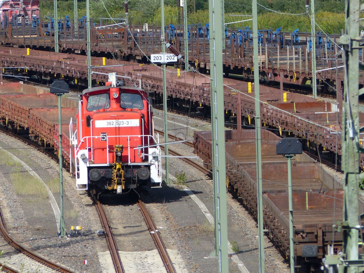 DB Cargo Diesellok 362 523-3 Duisburg Entfang 14-09-2017.                               DB Cargo dieselloc 362 523-3 Duisburg Entfang 14-09-2017.
