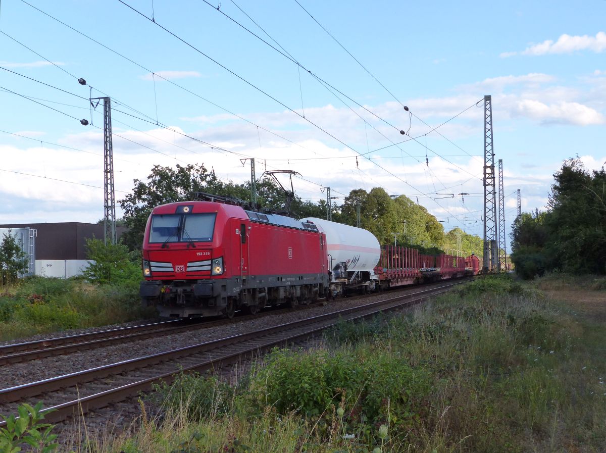 DB Cargo Vectron Lokomotieve 193 319-1 (NVR nummer: 91 80 6193 319-1 D-DB) bahnhof Empel-Rees 21-08-2020.

DB Cargo Vectron locomotief 193 319-1 (NVR nummer: 91 80 6193 319-1 D-DB) station Empel-Rees 21-08-2020.