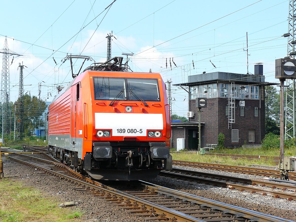 DB Schenker Lok 189 080-5 Oberhausen 12-09-2014.
DB Schenker locomotief 189 080-5 Oberhausen West, Duitsland 12-09-2014.