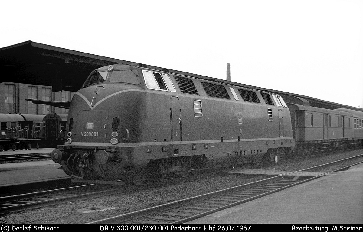 DB V300 001/230 001-0 Paderborn Hbf 26.07.1967 (DigiScan 033)