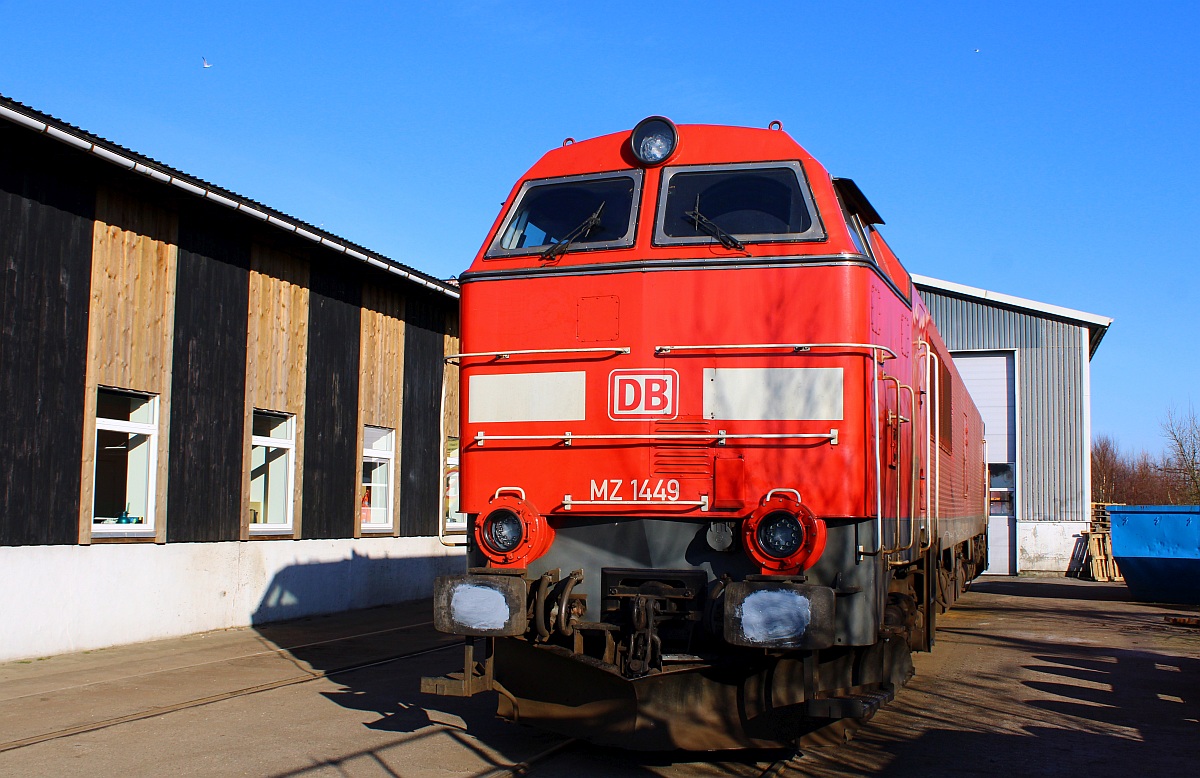 DBCSC Litra MZ 1449 abgestellt vor der CFL Werkstatt in Pattburg. 13.03.2022