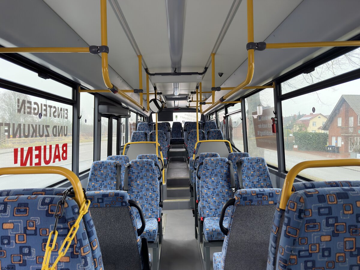 Der Fahrgastraum eines Iveco Crossway der MVVG in Plau am See.