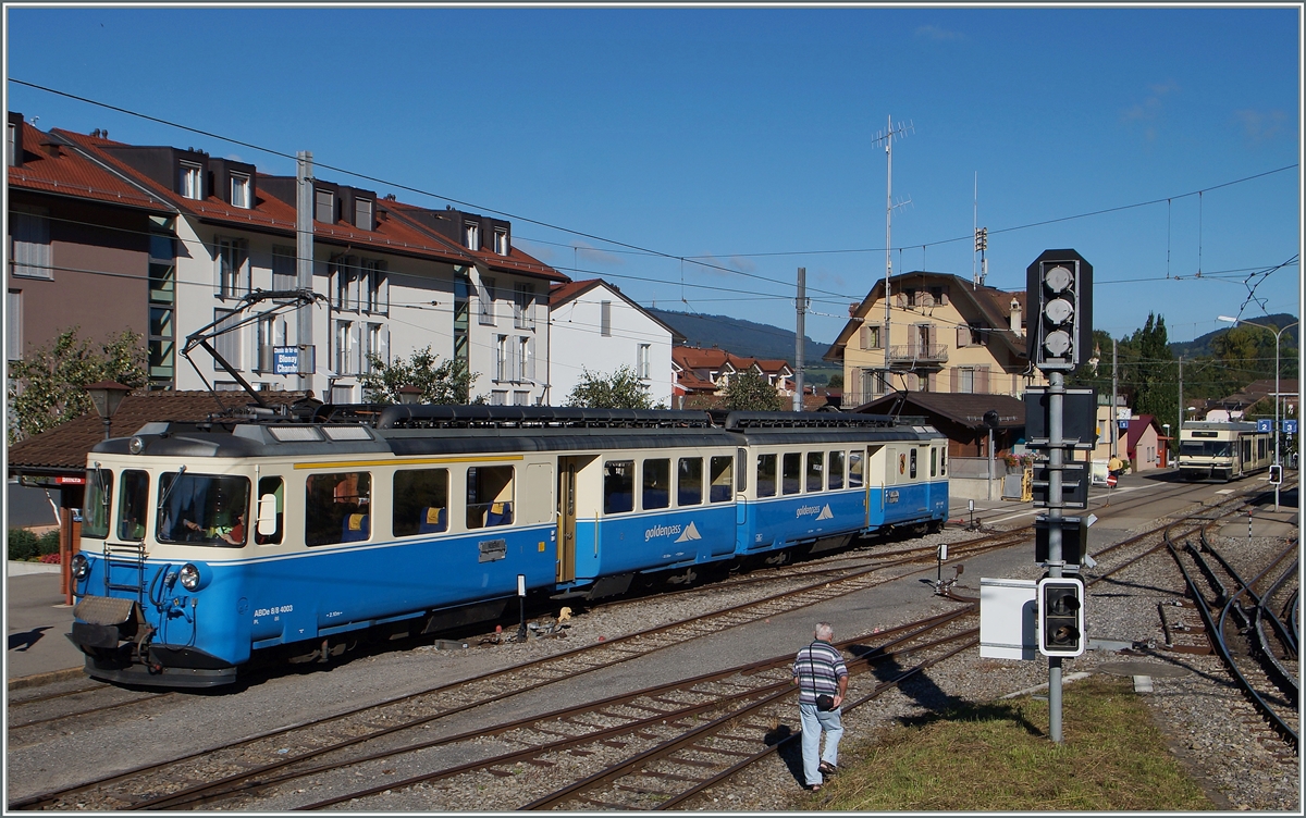 Der MOB ABDe 8/8 4003  Berne  zu Gast bei der Blonay Chamby Bahn.
Blonay, den 13. SEpt, 2014