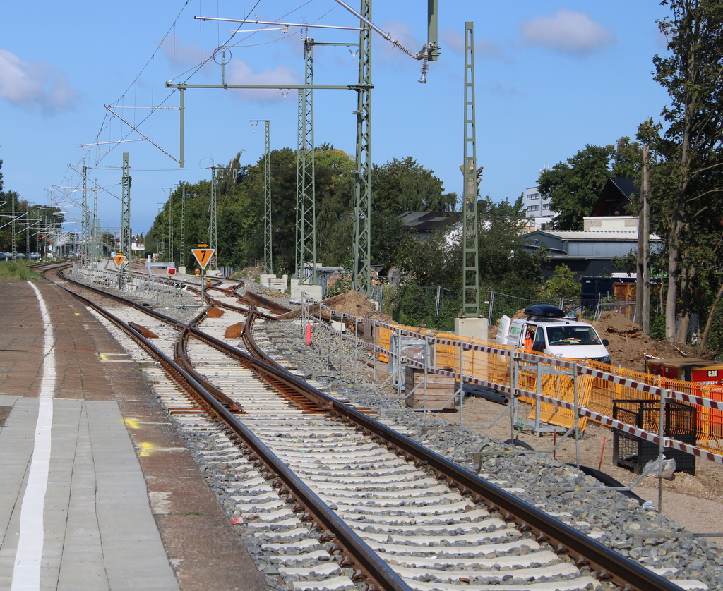 Der Neue Einfahrbereich am Haltepunkt Rostock-Holbeinplatz.01.09.2023