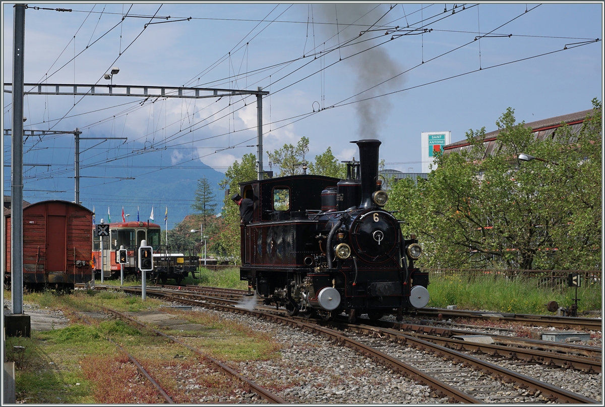 Die BAM G 3/3 N° 6 in Vevey.
14. Mai 2016