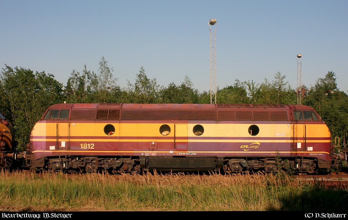 Die zweite Lok die von der 37044 nach Padborg gebracht wurde ist die CFL 1812(9282 000 1812-7 L-CFLCA) die hier abgestellt im dänischen Padborg steht. 22.08.2015