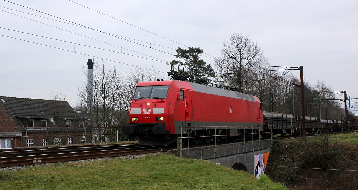 EG 3106/ 9186 0103106-2 DK-RSC, REV/Cph/26-10.15 mit kurzem Mischer hat Einfahrt in Pattburg. 02.03.2019