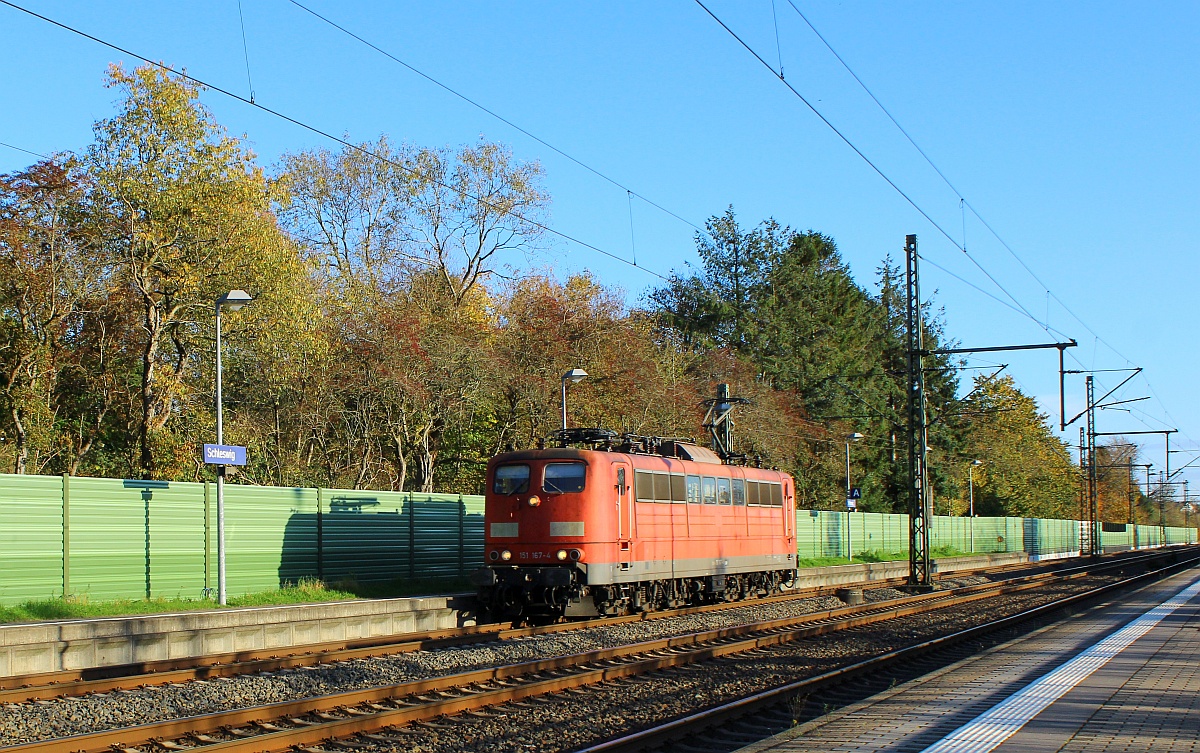 EGP 151 167-4 auf dem Weg nach Flensburg. Schleswig 02.11.2021