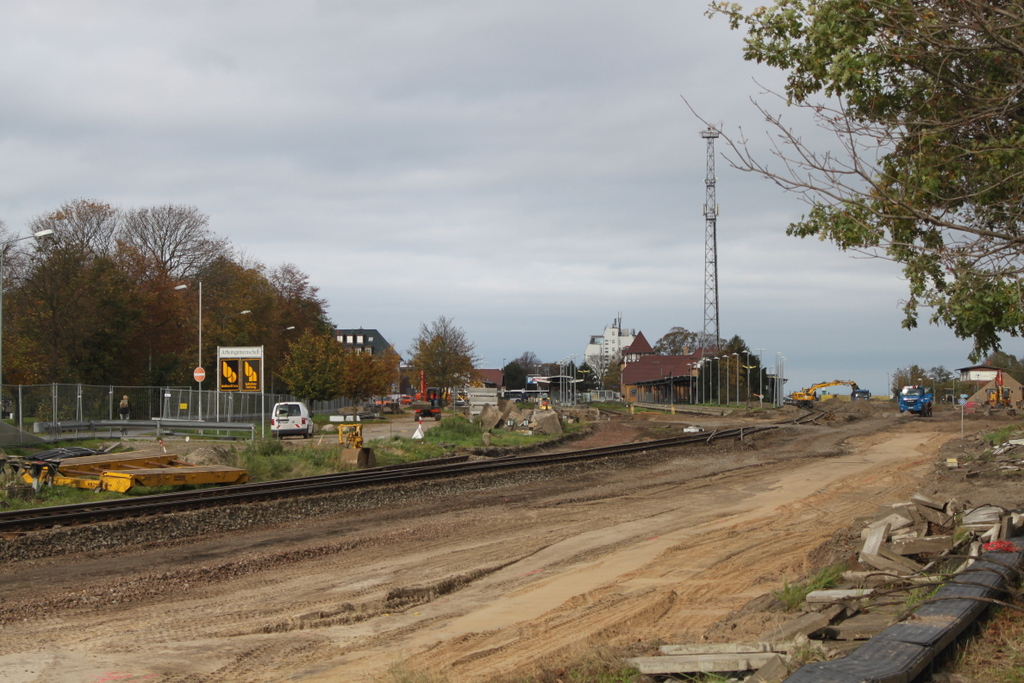 Einfahrts-Bereich von Warnemünde am 26.10.2019 noch bis einschließlich Mai 2020 fährt zwischen Warnemünde Werft und Warnemünde SEV.