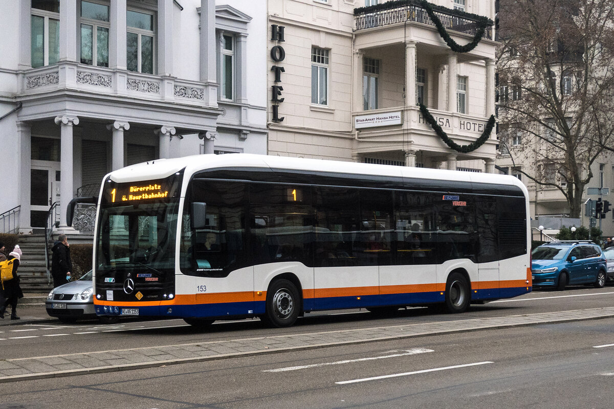 ESWE, Wiesbaden - Wagen 153 - WI-VG 1153 - Mercedes-Benz O 530 eCitaro (2020) - Wiesbaden, 23.12.2021