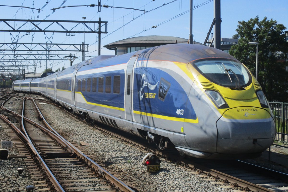 EuroStar 4013 verlässt am 5 Juli 2018 Amsterdam Centraal.