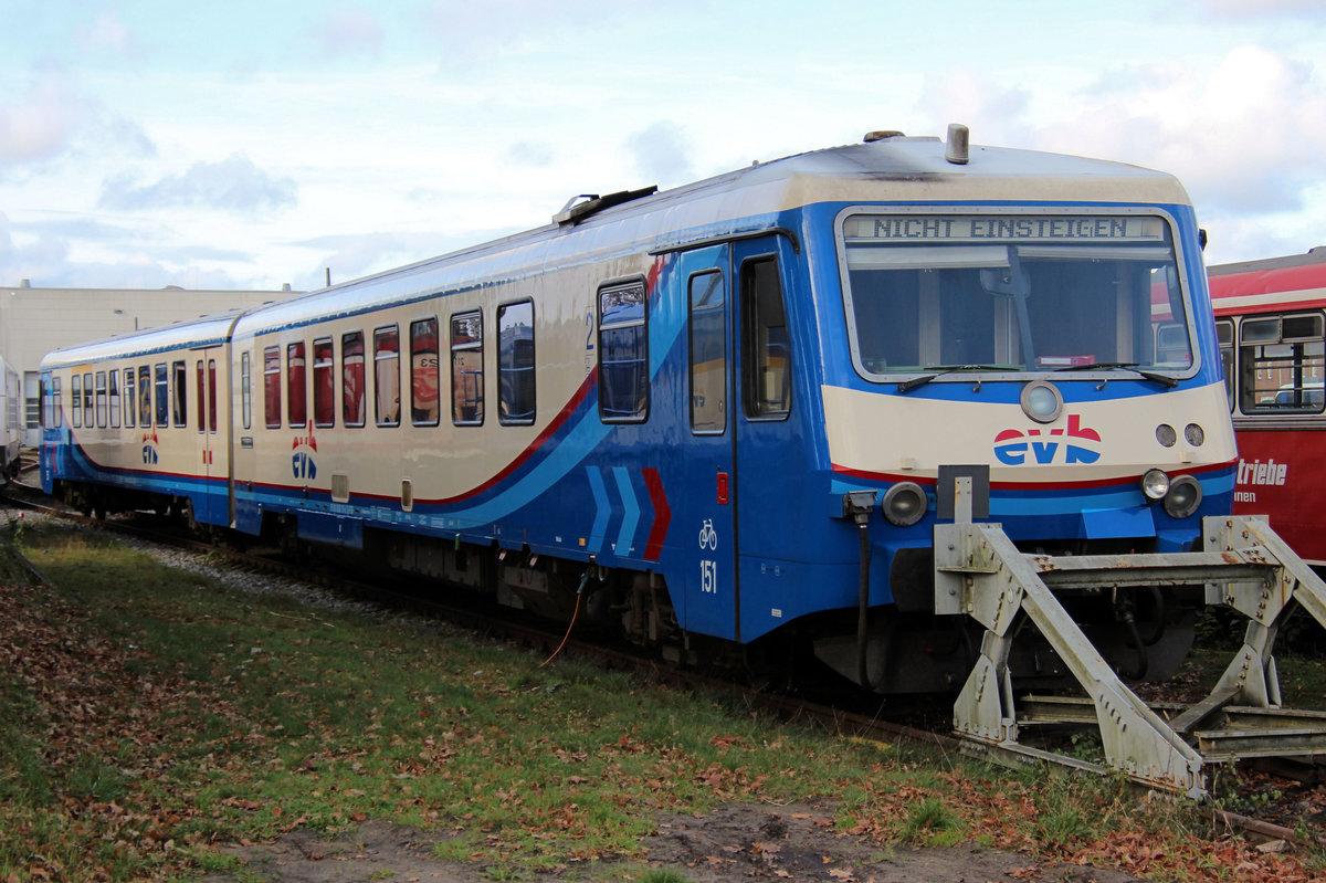 evb 151 am 03.11.2019 in Bremervörde / evb Betriebshof.