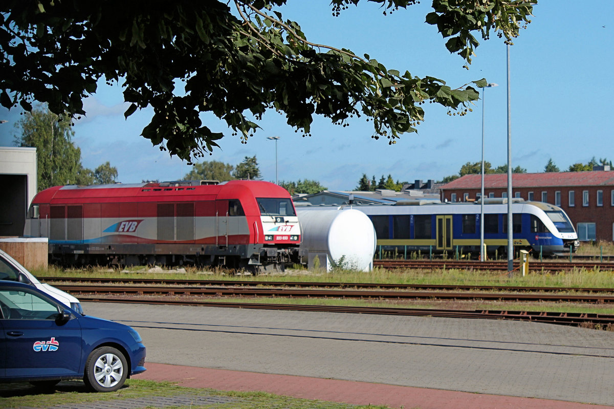 evb 223 033 am 21.08.2016 in Bremervörde EVB Betriebshof.